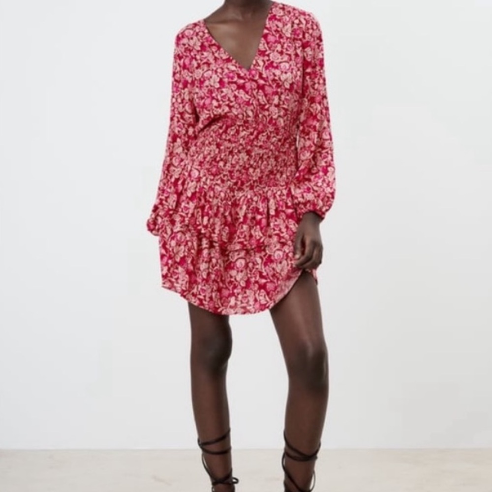 Zara Floral Ruffle Dress